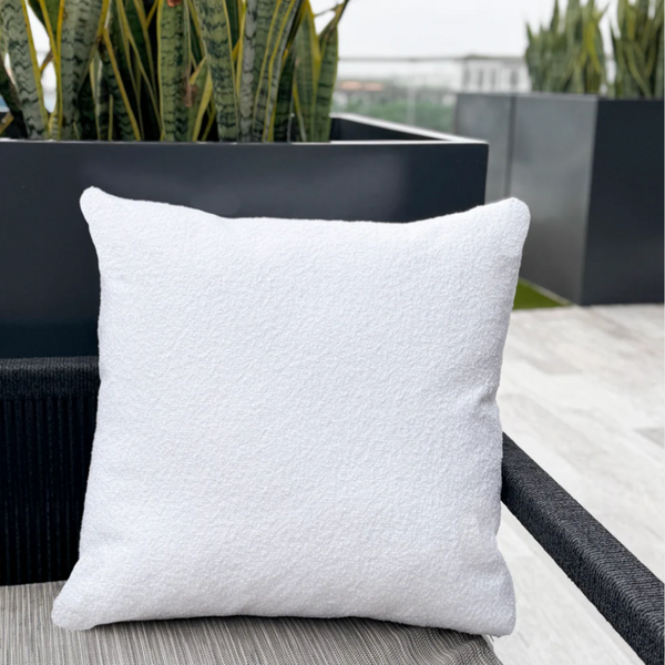 White Boucle 20x20 Indoor Outdoor Pillow