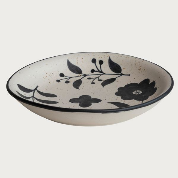 14” Hand Painted Stoneware Bowl