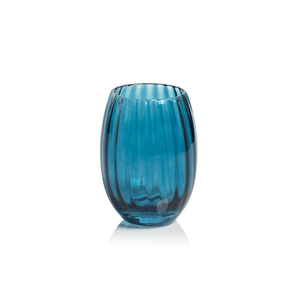 Blue Azure Stemless All Purpose Glass - Sold Individually