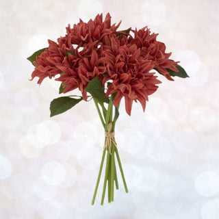 Door Buster 12" Dark Orange Real Touch Dahlia Bundle (6 Stems)