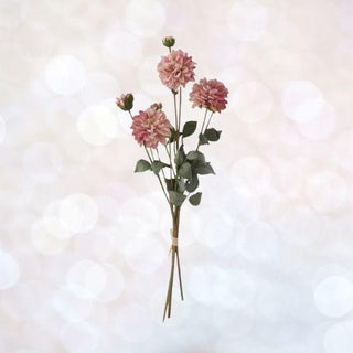 Door Buster 23" Pink Faux Dried Dahlia Bundle - 3 Stem