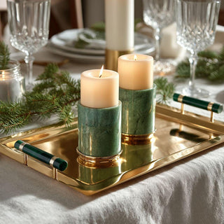 Polished Gold Stray with Green Handles