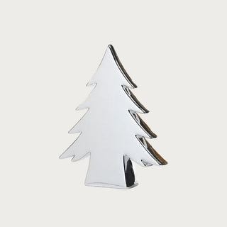 10.75-inch polished silver decorative tree with mirrored finish — modern tabletop holiday accent by Third & Main.