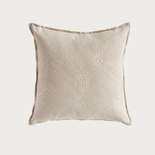 20" Cream & Beige Geo Square Indoor/Outdoor Pillow