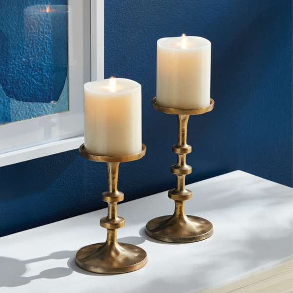Abacus Petite Candle Stand/Holder Set - Gold Color