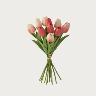 13.5" Coral and Peach Real Touch Tulip Bundle - 12 Stems, Home decor, Third & Main, Faux Florals, Florals, Flowers, Real Touch Floral, Tulips