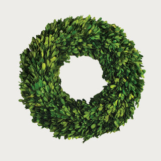 16 inch Preserved Boxwood Wreath, handcrafted leaf by leaf, Third & Main