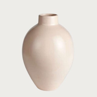 16.75" High Light Blush/ecru handcrafted ceramic vase
