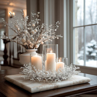 16 Inch Iced Crystal Candle Ring