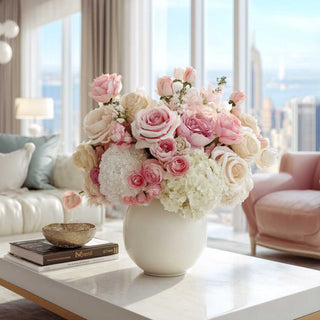 Pink True Bloom Floral  real touch rose bundle with 6 stems from T Third & Main, Floral, Real touch floral True Bloom 