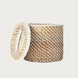 New With Tags Rattan Sedona Canister by crate & Barrel, Home Decor, Third & Main