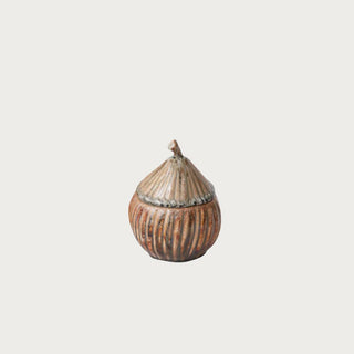 New Without Tags ReVive Decor - Small Lidded Ceramic Glazed Acorn Jar with Lid