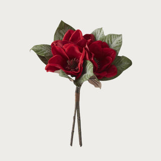 17" Red Velvet Magnolia Bundle with 3 Stems perfect for holiday decor