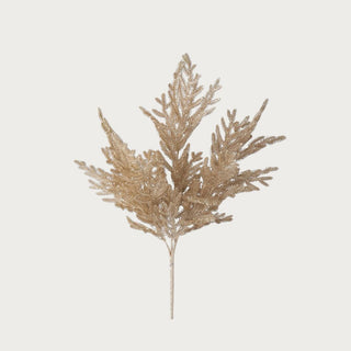 20.5 Inch Faux Winter Gold Glitter Bush for holiday floral arrangements 
