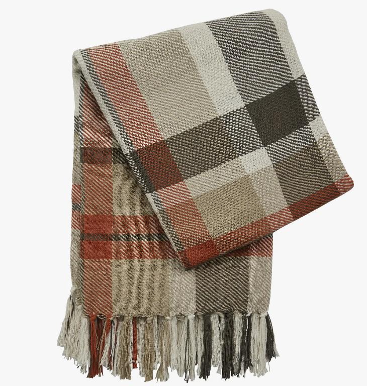 October Spice Plaid Throw