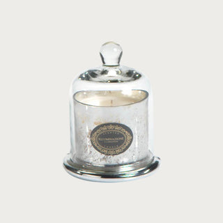 Silver Antiqued Mercury Glass Candle w/ Cloche - Siberian Fir Scent-Candle-Third & Main-Third &amp; Main