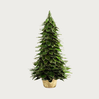 20-inch natural green leaf tree with gold detailing – handcrafted statement holiday décor. Third & Main, Home Decor, Holiday Decor, Winter Decor, Christmas Decor