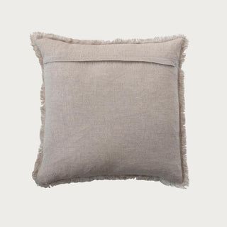 20" Stonewashed Linen Fringe Pillow  with insert- Natural/Light Beige, zip back on cover, throw pillow, home decor, spring pillow, Third & Main, linen