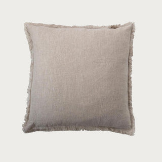 20" Stonewashed Linen Fringe Pillow  with insert- Natural/Light Beige, zip back on cover, throw pillow, home decor, spring pillow, Third & Main, linen