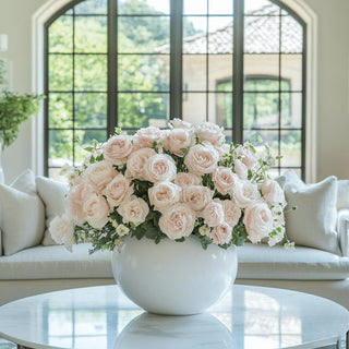 24" Light Pink True Bloom Floral Real Touch Austin Rose Stem, True Bloom Floral by Third & Main, True Bloom Floral, Real Touch, Home Decor, Rose, Austin Rose, Third & Main