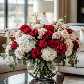 A beautiful floral arrangement with 25" Red True Bloom Floral  Real Touch Duchess Rose,Real Touch, Red Rose, Duchess Rose,  Faux Floral, Third & Main, Home Decor Spring Decor, Everyday Decor, Roses