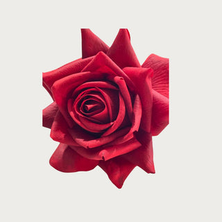 Close up photo of 25" Red True Bloom Floral  Real Touch Duchess Rose,Real Touch, Red Rose, Duchess Rose,  Faux Floral, Third & Main, Home Decor Spring Decor, Everyday Decor, Roses