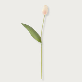 26.75 inch True Bloom Floral Real Touch Light Peach Tulip Stem, single stem with natural droop, Third & Main