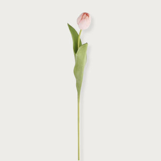26.75 inch True Bloom Floral Real Touch Pink Tulip Stem, single stem with natural droop, Third & Main