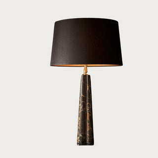 27" High Black & Gold Portoro marble Lamp with Black Linen Shade, Third & Main, Luxury Lighting, Luxe Home Decor, Luxury Decor, Black Marble, Marble Lamp
