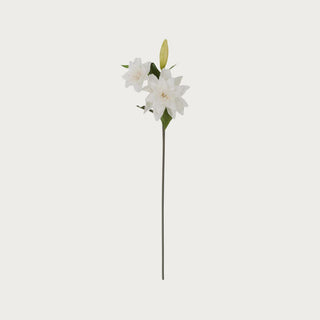 28" Real Touch White 2 Bloom Lily Stem, Real Touch Floral by Third & Main