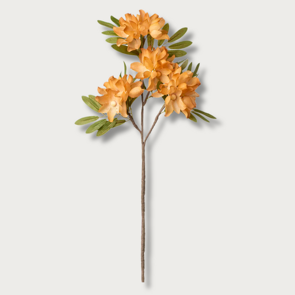Orange 4 Bloom Apple Blossom Cluster Stem - 39" H