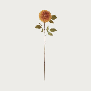 29-inch sunset orange faux dahlia stem with ombré petals – decorative fall floral for tall vases and arrangements.