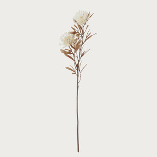 29.5-inch faux white spike cactus dahlia stem with realistic ivory blooms and neutral foliage – artificial flower for tall vase arrangements.