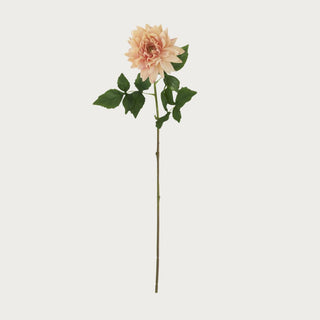 29-inch Peach dahlia stem from True Bloom Floral by Third & Main, ultra-realistic faux flora with real touch petals and natural green leaves, high-end artificial floral stem for home decor.Real Touch, Floral, Spring Floral, True Bloom Floral, Peach Flower 
