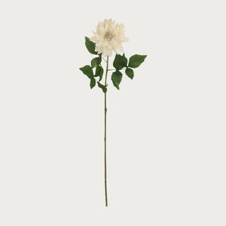 29-inch Cream dahlia stem from True Bloom Floral by Third & Main, ultra-realistic faux flora with real touch petals and natural green leaves, high-end artificial floral stem for home decor.Real Touch, Floral, Spring Floral, True Bloom Floral, Cream Dahlia Flower 