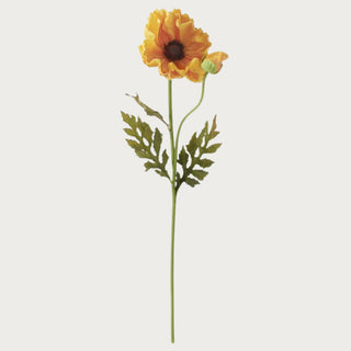 29 inch Real Touch yellow poppy stem with lifelike petals