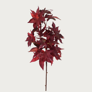 30" Deep Rust Colored Faux Maple Leaf Stem 