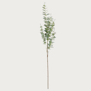38 Inch light green faux gunny eucalyptus stem styled on an off white background by third & main