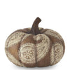 Set of 2 Cream Paisley Embossed Brown Resin Pumpkins