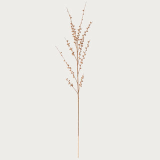 47-inch gold beaded berry stem with metallic finish – tall decorative branch with shimmering gold beads for elegant holiday or year-round floral arrangements.