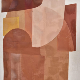 The 48.25" Tall  Ochre Framed Abstract Wall Art is a color-blocked abstract painting that displays shades of ochre, rust and clay. The midcentury-inspired color palette is finished with a thin black frame. Third & Main, Art, Abstract Art, Luxury Home Decor, Art Print, Art