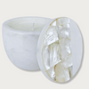Large White Mother of Pearl Lemongrass Marble Candle