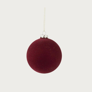5.75-inch burgundy velvet Christmas ornament — elegant round matte holiday décor in deep wine hue by Third & Main.