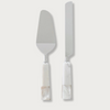 Mother of Pearl White Marble Cake Knife Serving Set