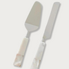Mother of Pearl White Marble Cake Knife Serving Set
