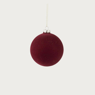 5-inch burgundy velvet Christmas ornament — elegant round holiday décor in rich matte finish by Third & Main.