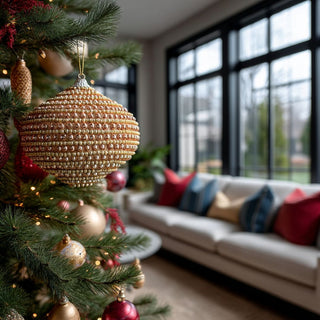 4 Inch Gold Beaded Ornament 2 Styles Option Available