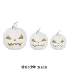 White Ceramic LED Jack-O-Lantern Pumpkin - Set of 3