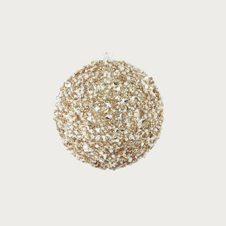 5" Champagne Embellished Sequin and Beaded Shatterproof Round Ornament , Third & Main, Ornaments, Holiday Ornament, Winter Decor, Winter, Home Decor, Glam Decor, Luxe Decor