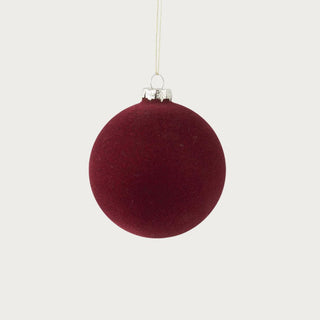 6.5-inch burgundy velvet Christmas ornament — large luxury matte holiday décor piece in deep wine red by Third & Main.
